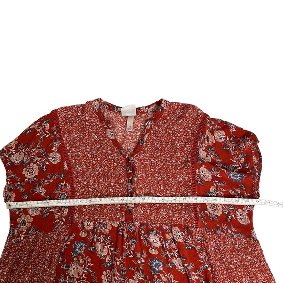 Knox Rose Sz XL (16) Floral Boho Cottagecore Dress Asymmetrical Hem Pockets - Picture 7 of 11